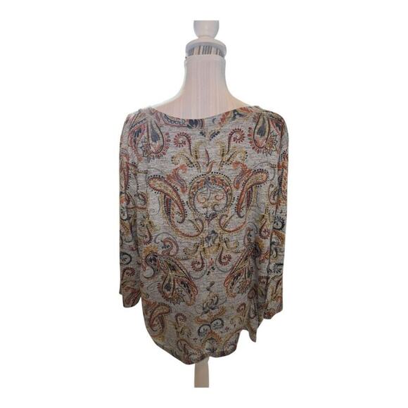 Kim Rogers Curvy Gray Plaid Top Size 3X - Picture 2 of 3